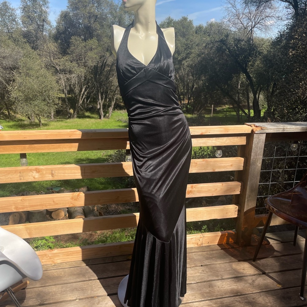 Vintage Y2K Elegant Black Halter Josh and Jazz Evening Gown - Picture 9 of 9